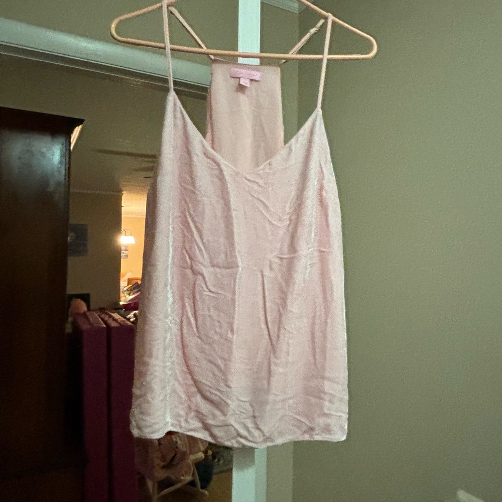 Lilly Ladies pink velour tank top